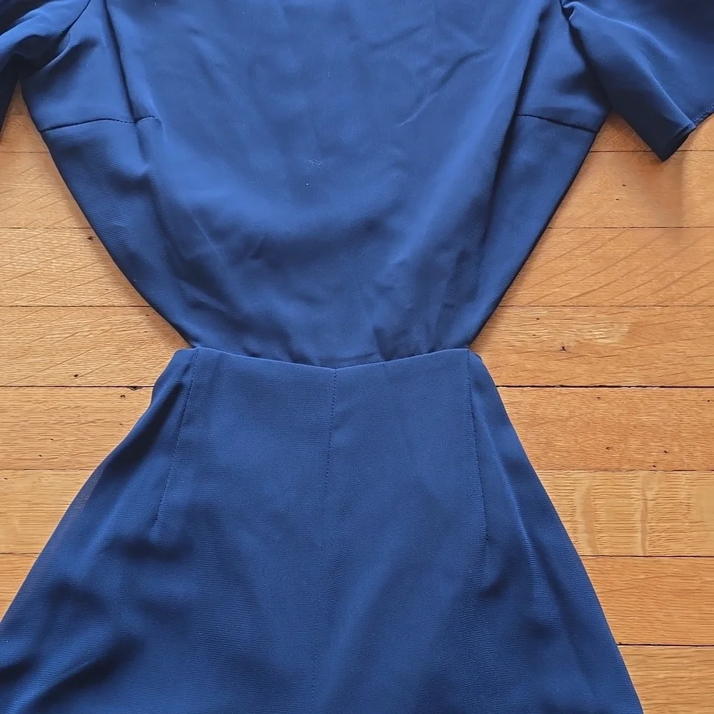 Lulus, Toast to You, Navy, Flutter Sleeve Cutout Jumpsuit, EUC, Women's S - Picture 7 of 16